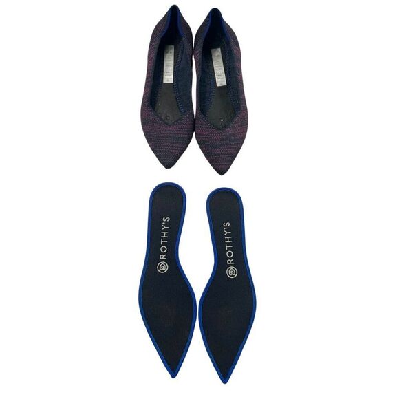 Rothy's Retired The Point Heathered Magenta Purple Flats Size 8.5 - Picture 6 of 7
